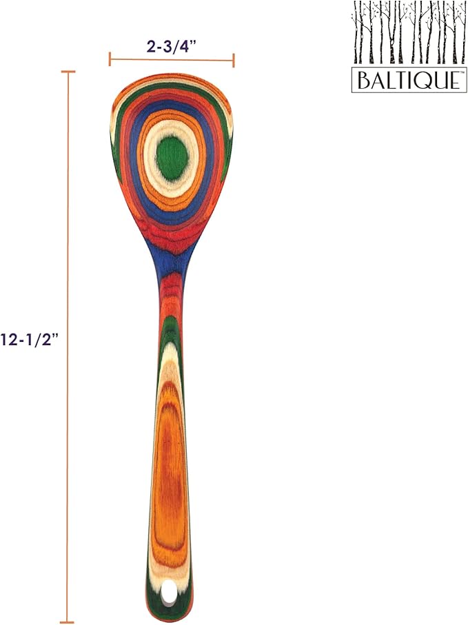 Totally Bamboo Baltique Marrakesh Collection 12-1/2" Wooden Cooking Spoon, Safe for Nonstick