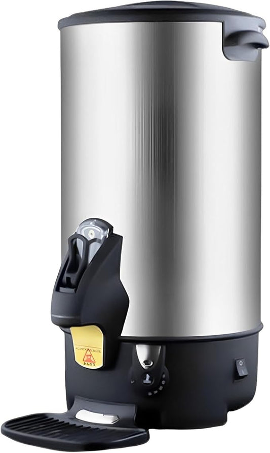 Commercial Electric Kettle Warmer Stainless Steel Hot Water Dispenser Hot Water Boiler And Warmer with Faucet Quick-Temp or Boil for Tea Coffee 1500W 6 Liter Capacity