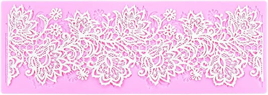 Flower Embossing Candy Silicone Mold Lace Pattern Sugar Craft Cake Decoration, Lace Mat Wedding Cake Decoration Tool