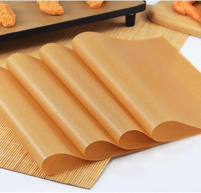 100 Pcs Unbleached Parchment Paper Baking Sheets, 10x14 Inches Non-Stick Precut Baking Parchment, Perfect for Baking Grilling Air Fryer Steaming Bread Cup Cake Cookie