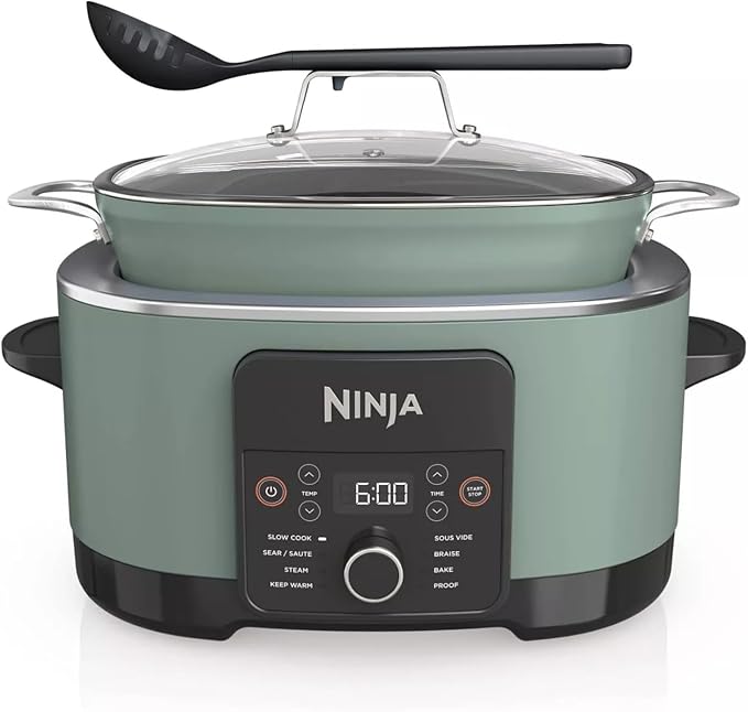 Ninja Foodi PossibleCooker PRO 14-in-1 8.5 Qt Multi-Cooker – Replaces 14 Tools, Nonstick Pot, Glass Lid & Integrated Spoon (Sage Green)