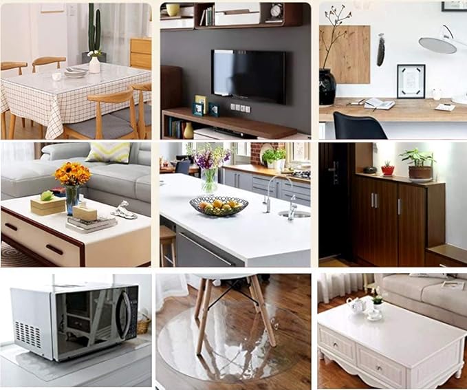 NECAUX 17 x 56 Inch Frosted Desk Protector, 1.5mm Thick Plastic Table Cover for Coffee, Computer, Writing, Dresser, Vanity, Makeup Room Decor