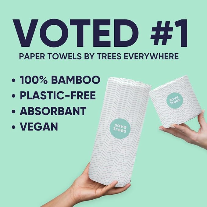 Cloud Paper Bamboo Paper Towels - 40 Rolls of Ultra Absorbent and Durable Paper Towels for Sustainable Cleaning - FSC-Certified, Plastic-Free Packaging, and Chlorine-Free Paper Towel