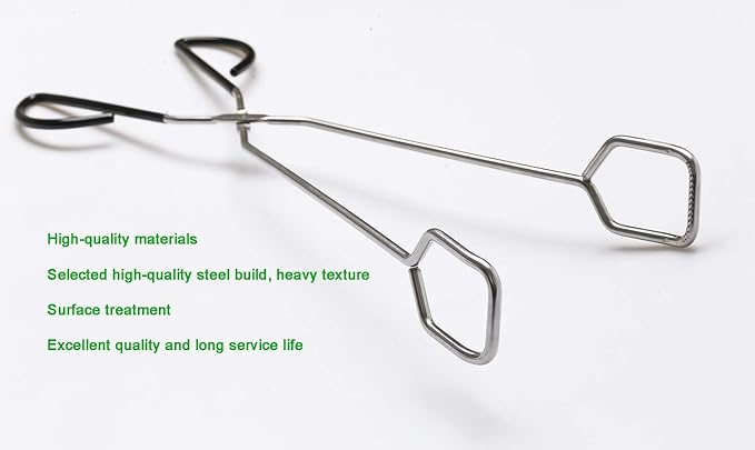3Pcs 16 Inch Extra Long Stainless Steel Kitchen Scissor Tongs, Non-Slip Comfortable Red Grip, Heat Resistant for BBQ and Cooking