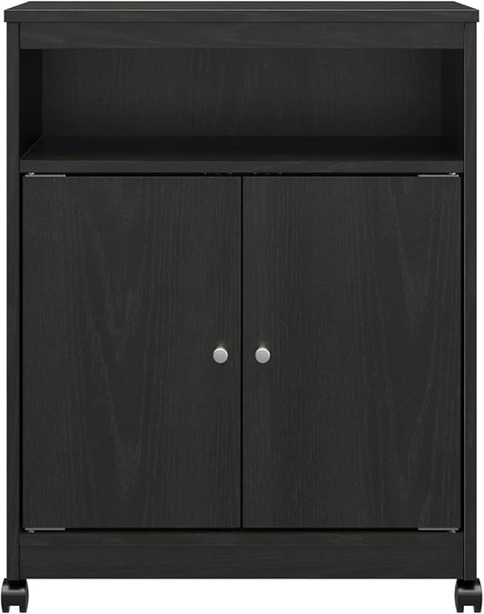 Ameriwood Home Landry Microwave Cart, Black Oak