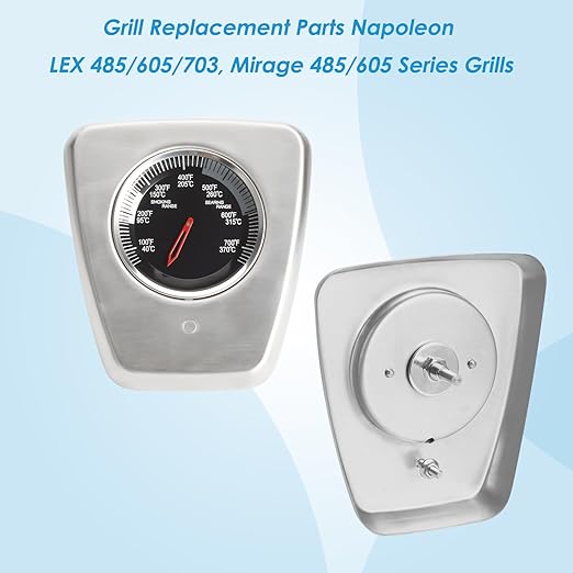 Grill Temperature for Napoleon LEX 485, LEX 605, LEX 730, Mirage 485 605 Series Grills, Built-in LEX 485 Temperature Gauge Replacement Parts for Napoleon Grill Accessories