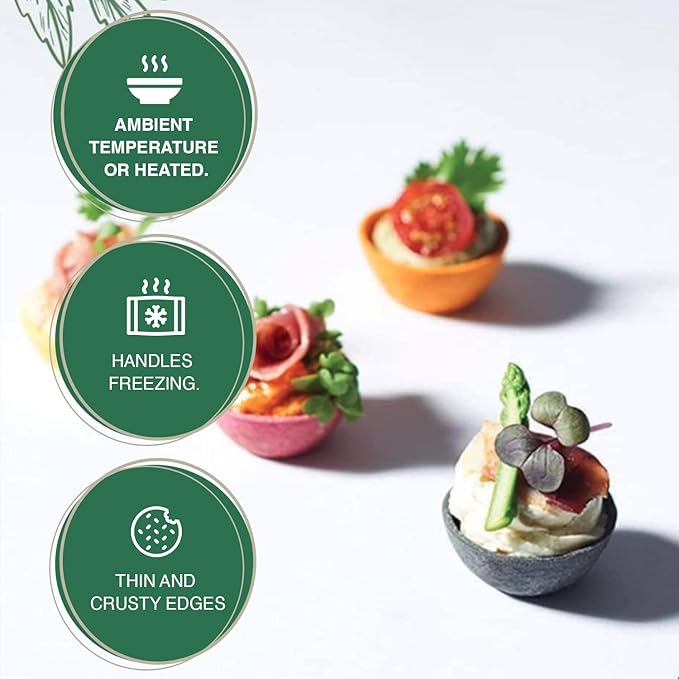 CROC'IN - Sweet Premium Mini Tart Shells - Edible Pastry Pans For Dessert - Artisanal Confection - 60 Pieces