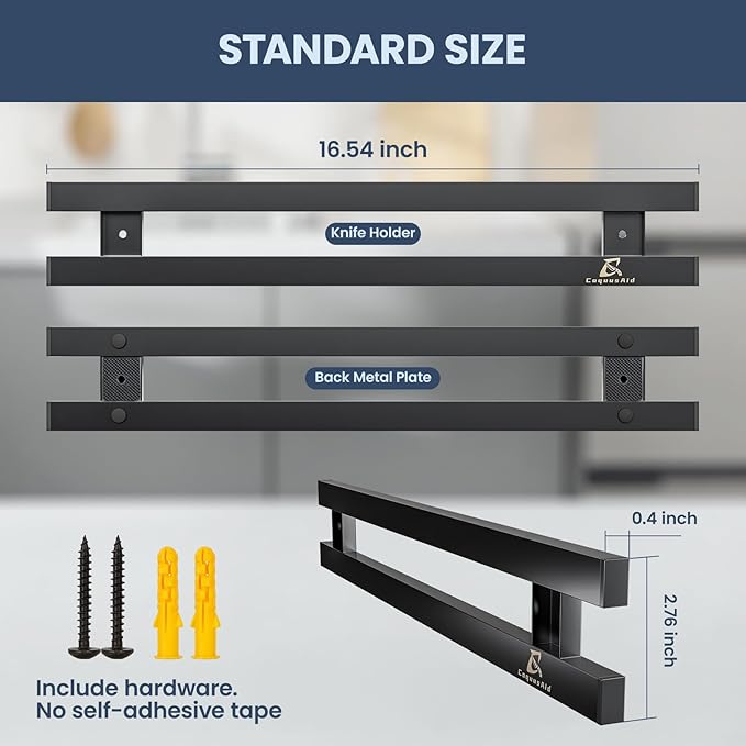 16.5 Inch Heavy-Duty Magnetic Knife Holder for Refrigerator, No Adhesive Tape or Screws Needed Knife Magnetic Strip for Strong Fridge Mount or Wall as Gifts for Women or Men