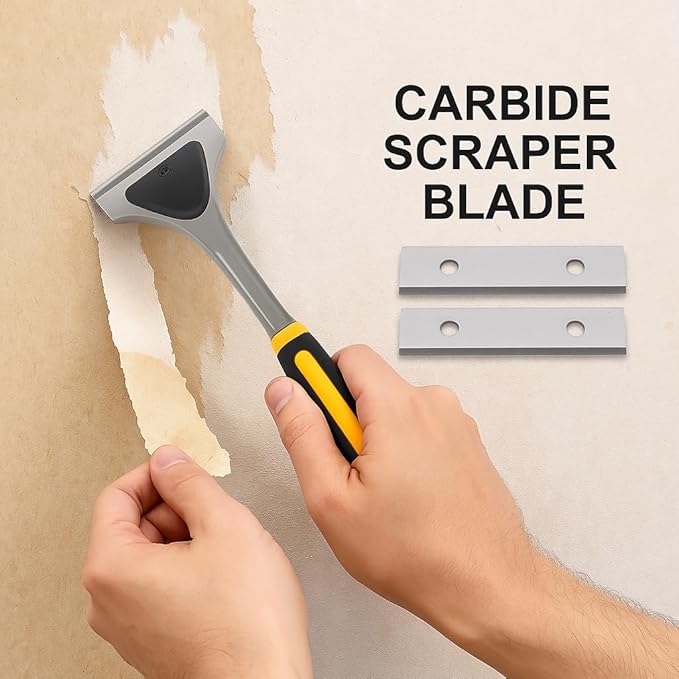 2" (50mm) Paint Scraper Carbide Blades Double-Edged Reversible Replacement Blade (50X12X1.5mm), Pack of 10, Suitable For Most Hand-Held Scrapers By LU&MN