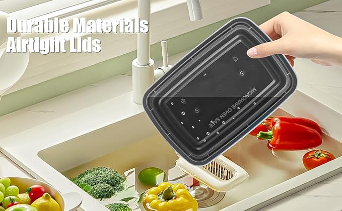 50 PACK, 24 oz. Meal Prep Containers, Extra Large & Thick Food Storage Containers with Lids - BPA Free Stackable Microwavable & Dishwasher Safe, Travel, To Go, Bento Box (50, Rectangle - 28 oz.)