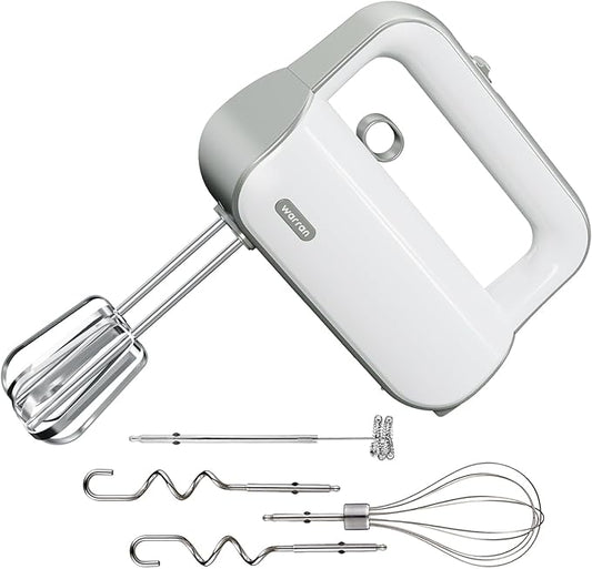4-in-1 Electric Hand Mixer for Baking, Cooking and Coffee Drinks（Light Olive Green）