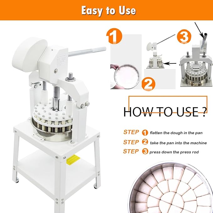 INTSUPERMAI Dough Divider Cutter Machine 40pcs Dough Divider and Rounder Machine Manual Dough Lump Spacer Machine 0.95oz-5.08oz(27g-144g) Weight of Cut Dough for Bakery