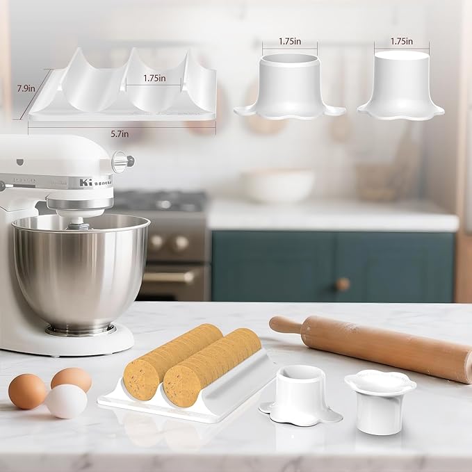 Cake Pop Cutter and Pusher with Tray - Circle Cake Pop Mold Set | Non-3D Printed ABS Injection Molded | 1.75" Size | High-Capacity Dual-Cavity Cake Pop Tray | Smooth & Easy-Clean Surface (Cake Tray)