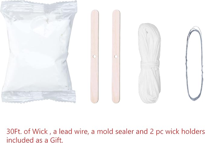 MILIVIXAY 2PCS Pillar Candle Mold -Height: 6.0inch,Diameter:2.0inch-30ft Long Wicks, 2pcs Wick Holders, a Mold Sealer and a Lead Wire Included as a Gift.