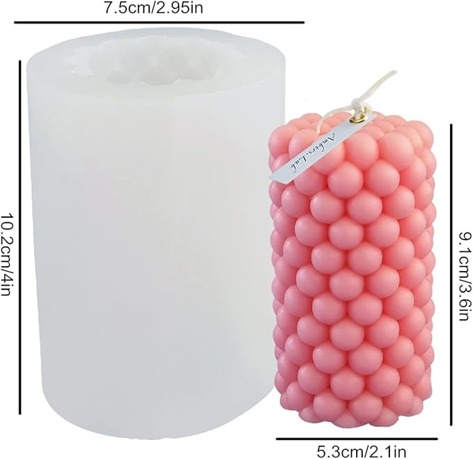 Long Bubble Pillar Silicone Candle Mold Silicone Soap Mold Fondant Chocolate Cake Candy Mould Epoxy Resin Casting Mold DIY Wax,Polymer Clay