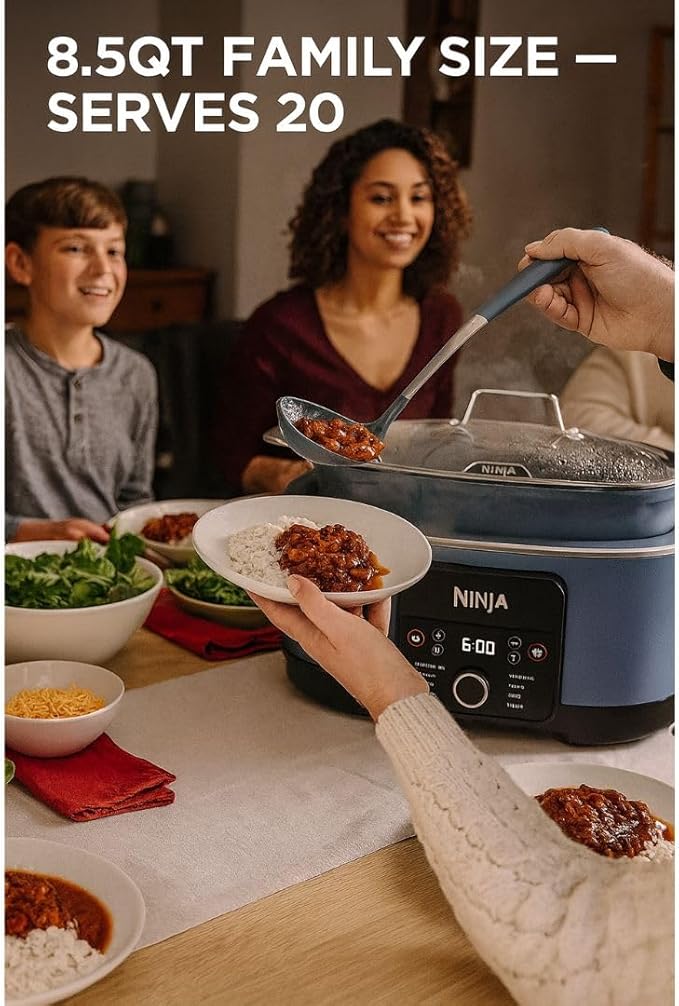 Ninja Foodi PossibleCooker PRO 14-in-1 8.5 Qt Multi-Cooker – Replaces 14 Tools, Nonstick Pot, Glass Lid & Integrated Spoon (Gray)