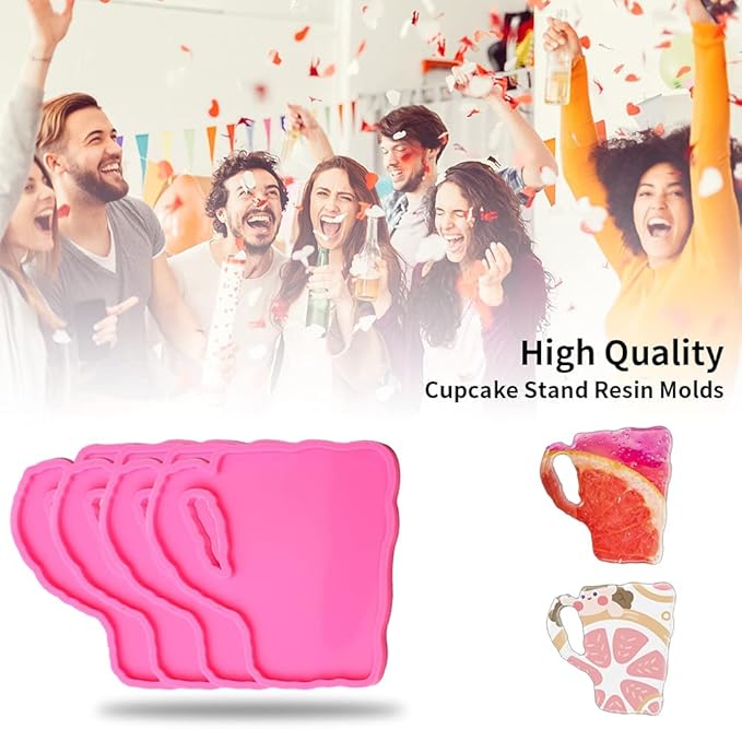 Cup Shape Coaster Resin Mold Silicone Epoxy Casting Mold for Cup Mat Agate Coaster Mold Wine Glass Holder Home Decoration DIY Craft Project