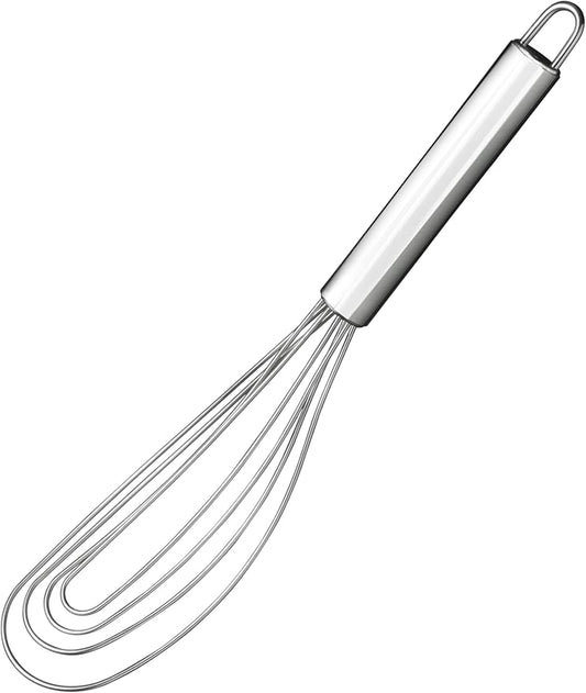 10.63" Stainless Steel Flat Whisk,Egg Beater for Blending,Whisking,Beating,or Stirring