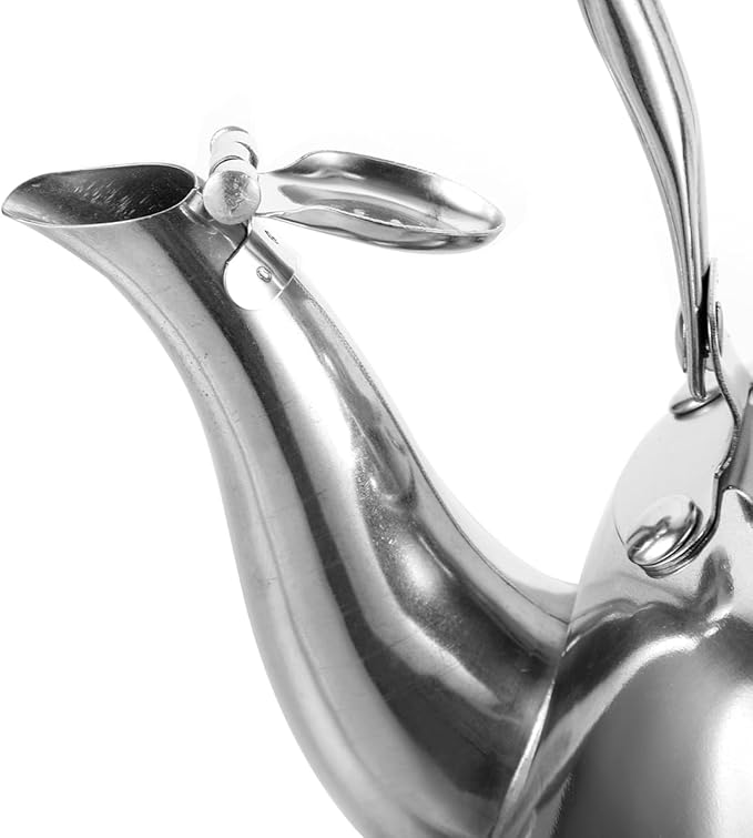 Luxshiny 1L Whistling Stainless Steel Water Kettle with Filter Screen for Stovetop Tea Brewing and Boiling Water