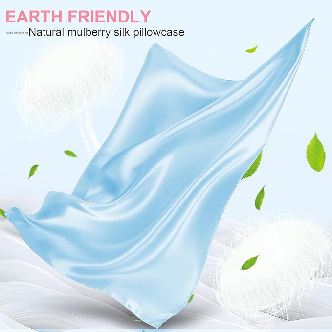 Mulberry Silk Pillow Cases 2 Pack Queen Size 20x30 Inches with Hidden Zipper, Ultra Smooth and Soft Breathable Cooling Silk Satin Pillowcase Set of 2, Better for Hair and Skin, Gifts for Women Men