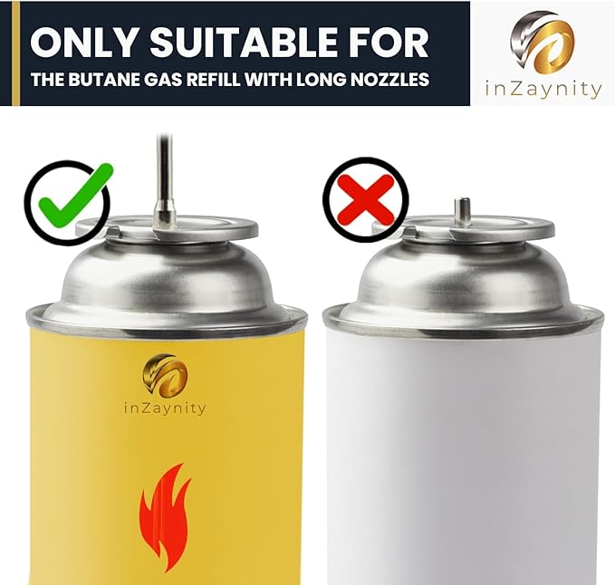 Dual Flame Butane Torch Gun - Refillable Luxury Hand Held Mini Blow Torch for Cooking, Creme Brulee, Soldering, Welding, & Resin Art - Adjustable Flame with Ignition Lock - Gold Black by inZaynity