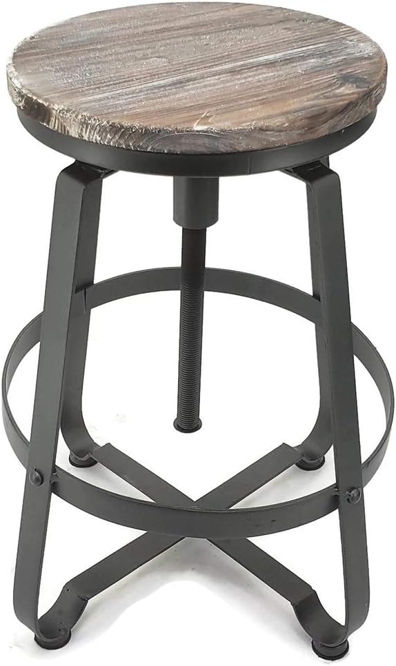 Modern Home Turner Retro Adjustable Contemporary Steel/Wood Barstool