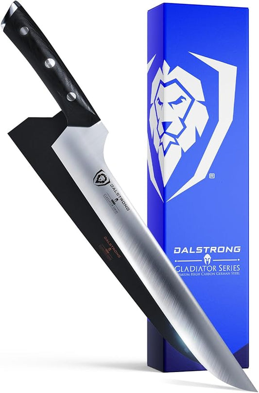 Dalstrong Brisket Slicing Knife - 12 inch Offset Blade - Gladiator Series Elite - High Carbon German Steel - G10 Handle Kitchen Knife - w/Sheath - NSF Certified