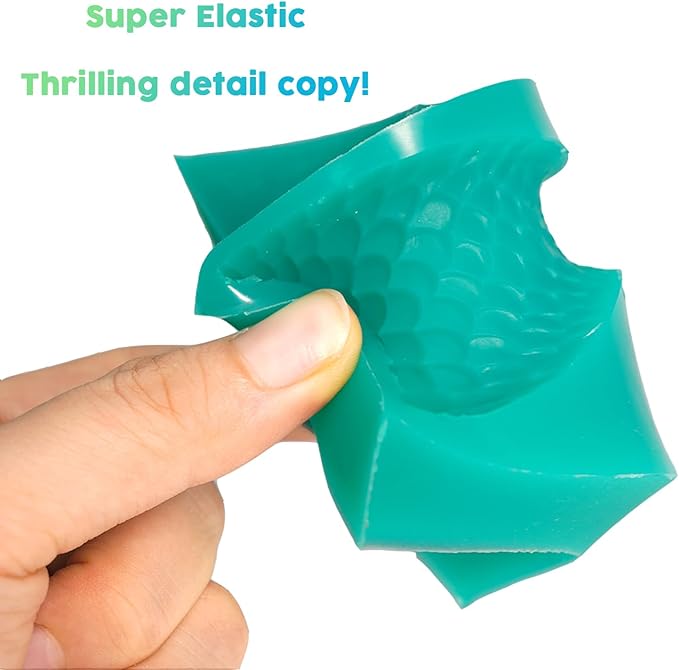 BBDINO Silicone Mold Making Kit, Super Elastic Jade Green Silicone, 1Gallon/140.8Oz, Ideal for Casting 3D Resin Molds & Silicone Molds, 1A:1B Mix Ratio
