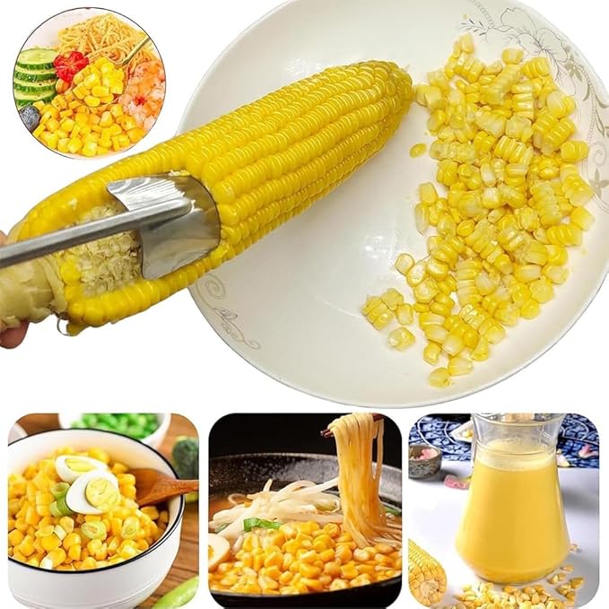 Corn Peeler for Corn on the Cob,Long Handle Stainless Steel Corn Cob Stripper Tool,Corn Kernel Remover Tool for Home Kitchen (Peeler)