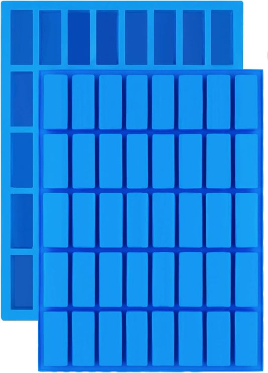 Mity rain 2 pack 40 Cavity Narrow Rectangle Silicone Caramel Candy Molds Chocolate Bar Mold for Truffles, Ganache, Jelly, Praline, Brownie, Butter, Ice Cube Tray