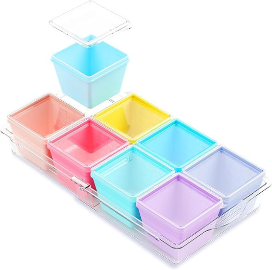 Gemice BPA-Free Silicone Freezer Molds with Base, Individual 8-Pack 1-Cup Portion Soup Cubes Freezer Tray with Lids for Food Storage, Oven & Dishwasher Safe, Silicone Freezer Containers for Meal Prep