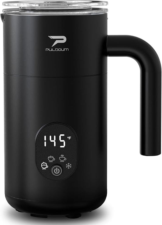 Milk Frother, Electric Milk Frother and Steamer 4 in 1 Automatic Coffee Steamer Frother, 11.8OZ / 350ML Warm and Cold Foam Frother for Coffee,Latte, Cappuccino, Macchiato, Hot Chocolate