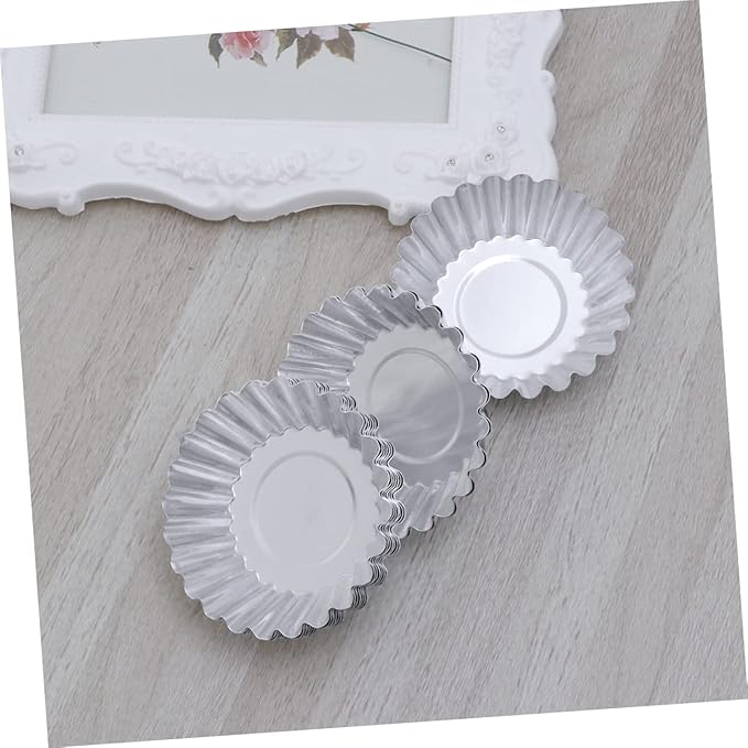 GLEAVI 30pcs Aluminum Alloy Egg Tart Molds Tart Tins for Baking Reusable Tartlet Pans Non Stick Coating