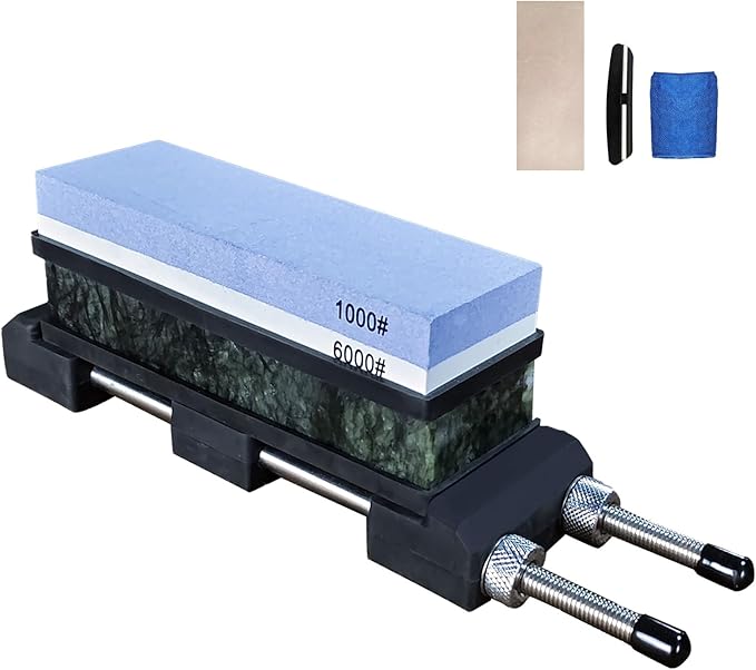 Knife Sharpening Stone Set,10000 Grit Whetstone Final Fine Polishing Natural Green Honing Oilstone for Knives Tools,Cutting Tools