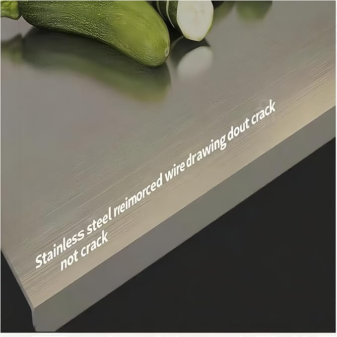 Large Stainless Steel Cutting Board,Suitable for Cutting Meat,Dicing,Vegetables,Fruits,Bread and Baking.ItIsConvenienttoClean,EasytoStoreandCan Be Washed in a Dishwasher (15.8 * 27.5in)
