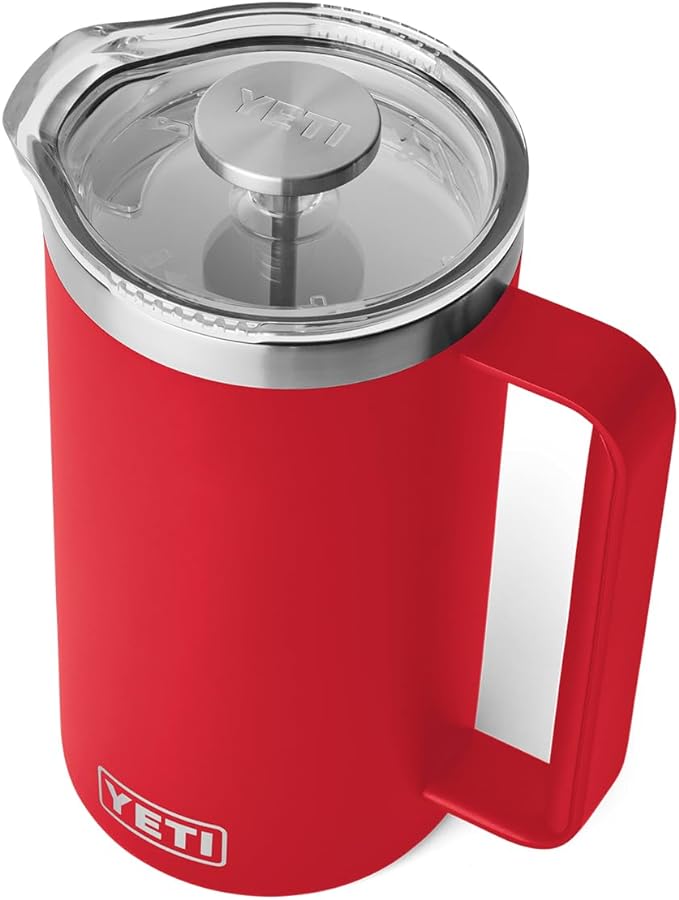 YETI Rambler 34 oz French Press with MagSlider Pitcher Lid Set, Rescue Red