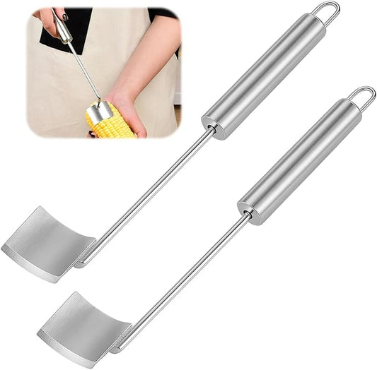 AphohomeCorn Peeler for Corn on the Cob, 2PCS Long Handle Stainless Steel Corn Stripping Tool, Quick Corn Cob Stripper Tool, Easy-to-Use Corn Cutter, Ideal for Kitchen, Salads & Tacos, 9.8×1.57×1.06in