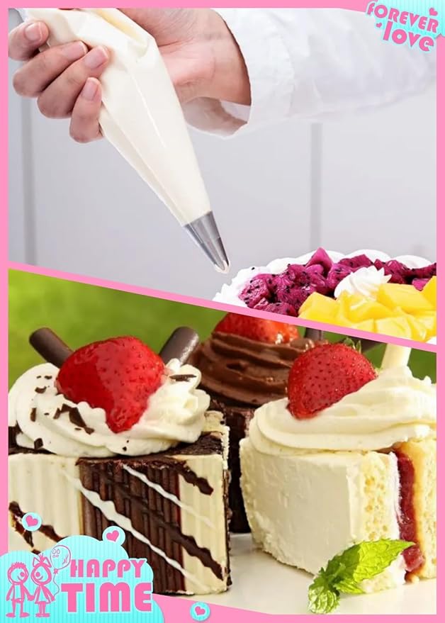 XXL 26in Pastry Bags Disposable, 100 Pcs 26 Inch Decorating Piping Bags for Frosting, Royal Icing, Professional Cake Supplies for Baking and Decorating