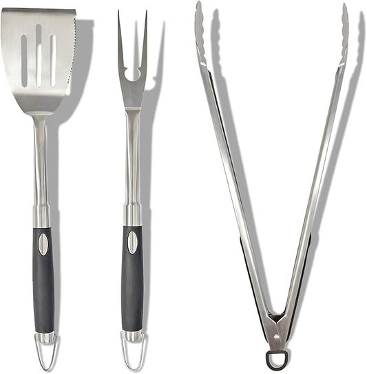 Heavy Duty Grill Tools Set Multi-Function Grill Set Accessories BBQ Set Premium Stainless Steel Spatula Fork & Tongs, Barbecue Utensils Tool Kit Gift for Men Women Grilling Lover Outdoor