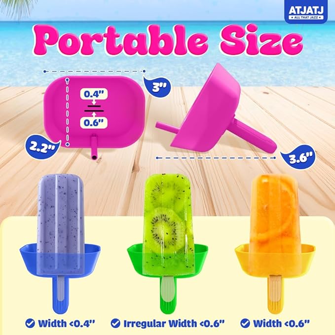 5 pcs Drip Free Popsicle Holders for Kids, Reusable Silicone Ice Cream Holder With Straw, Mess Free Popsicle Drip Catcher for Toddlers, Dishwasher Safe BPA Free, Fit Standard Stick Ice Pop (5 Colors)