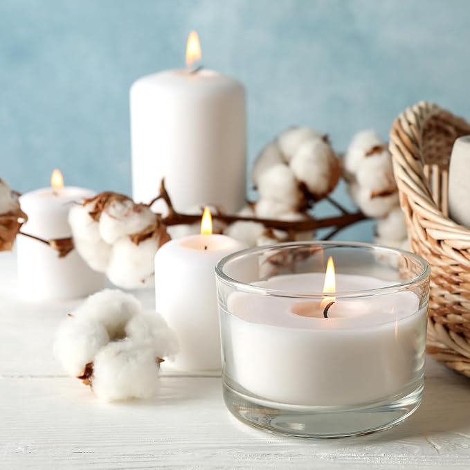 Thick Candle Jars for Making Candles 16 Pcs, 4 OZ Empty Jars with Wood Lids for Candle Making, Sample Container - Dishwasher Safe,Clear Gray