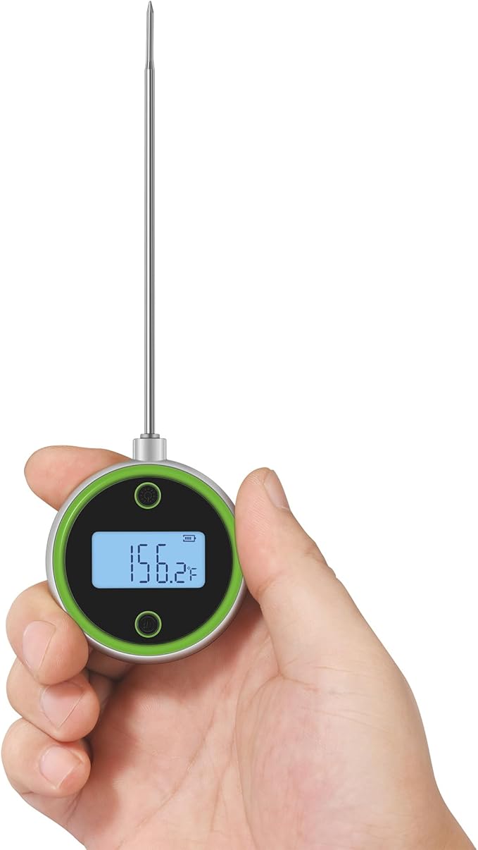 ChefsTemp Pocket Pro 1-Second Instant Read Digital Meat Thermometer Rechargeable for Grilling, Food, BBQ, Kitchen Cooking, Oil Deep Frying & Candy (Lime Zest)