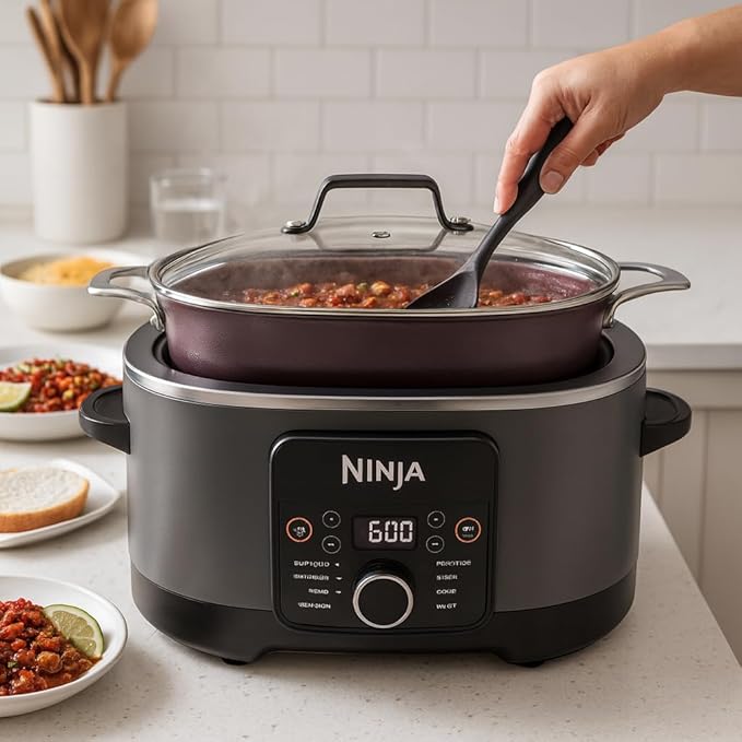 Ninja Foodi PossibleCooker PRO 14-in-1 8.5 Qt Multi-Cooker – Replaces 14 Tools, Nonstick Pot, Glass Lid & Integrated Spoon (Graphite Gray)