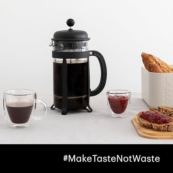 Bodum 12oz Java French Press Coffee Maker, High-Heat Borosilicate Glass, Black - Made in Portugal
