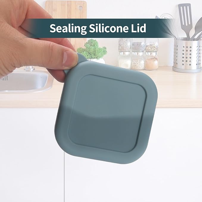 1/2 Cup Silicone Freezer Tray With Lid - Silicone Freezer Molds 4-Pack For meal prep & freezing of various sauces and other dishes, makes 4 perfect 1/2 cup portions cubes (Blue 4 Pack)
