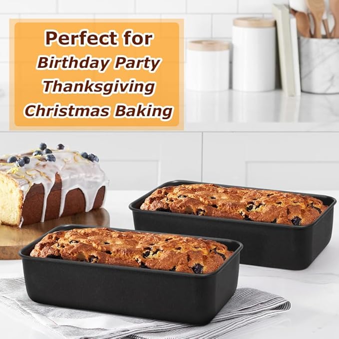 LIANYU 4 Pack Nonstick Loaf Bread Pan for Baking, 9x5 Inch Bread Loaf Baking Pan, Stainless Steel Meatloaf Pan Tin for Homemade, Dishwasher Safe