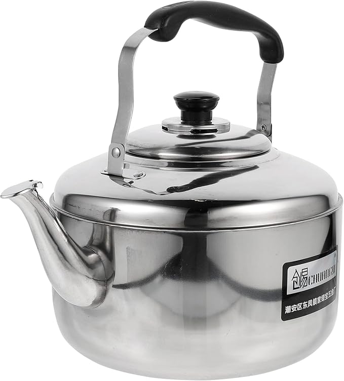 Cabilock 6L Stainless Steel Whistling Tea Kettle Large Capacity Stove Top Water Pot with Ergonomic Handle for Home Kitchen