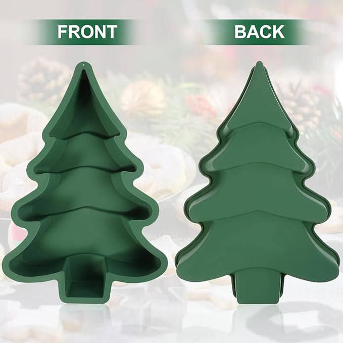 Gatuida Silicone Christmas Tree Cake Mold, Green Non-stick Baking Pan for Diy Holiday Desserts, 11. 81 X 8. 07 X 1. 85 Inches