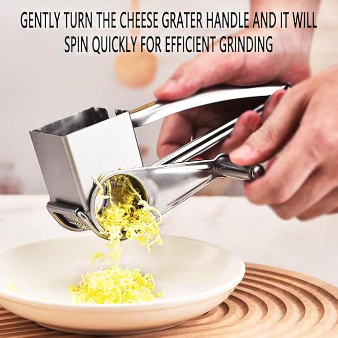 Cheese Grater set, Stainless steel Parmesan Cheese Grater, Comes with 4 stainless steel planer barrels for cheese, nuts, chocolate and more, With Cheese knife set and cleaning brush