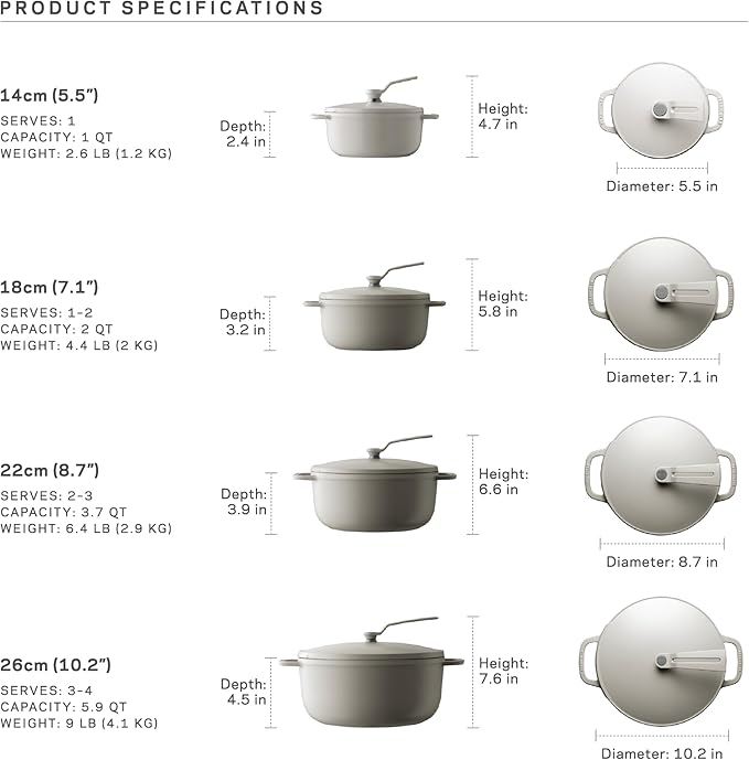 Vermicular Oven Pot 2.0 | Lightweight Enameled Cast Iron Pot | 26cm (5.9 Qt) | Non-Toxic | Induction-compatible | Dutch Oven | Made in Japan | Matte Linen Beige
